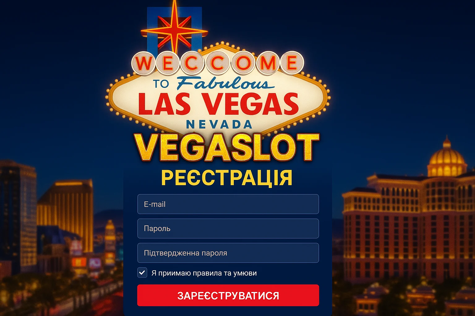 Vegaslot реєстрація